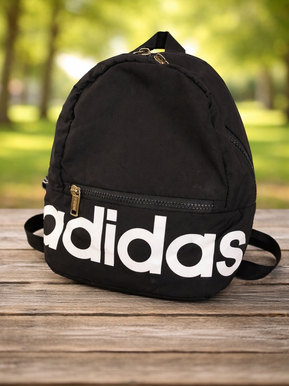 adidas Black and White Logo Mini Backpack